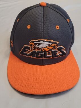 Philadelphia Eagles Fitted Hat L/XL Black Orange Streetwear Cap
